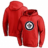Men's Customized Winnipeg Jets Red All Stitched Pullover Hoodie